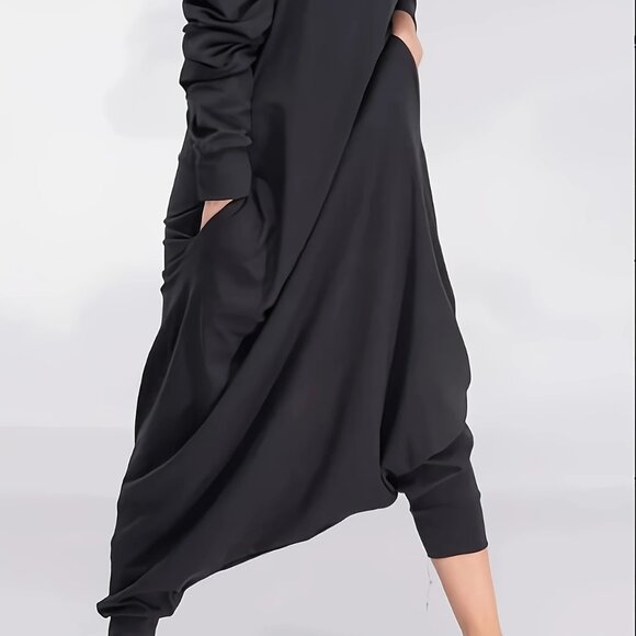 Off-Shoulder Long Sleeve Sweater Jumpsuit - Picture 4 of 4